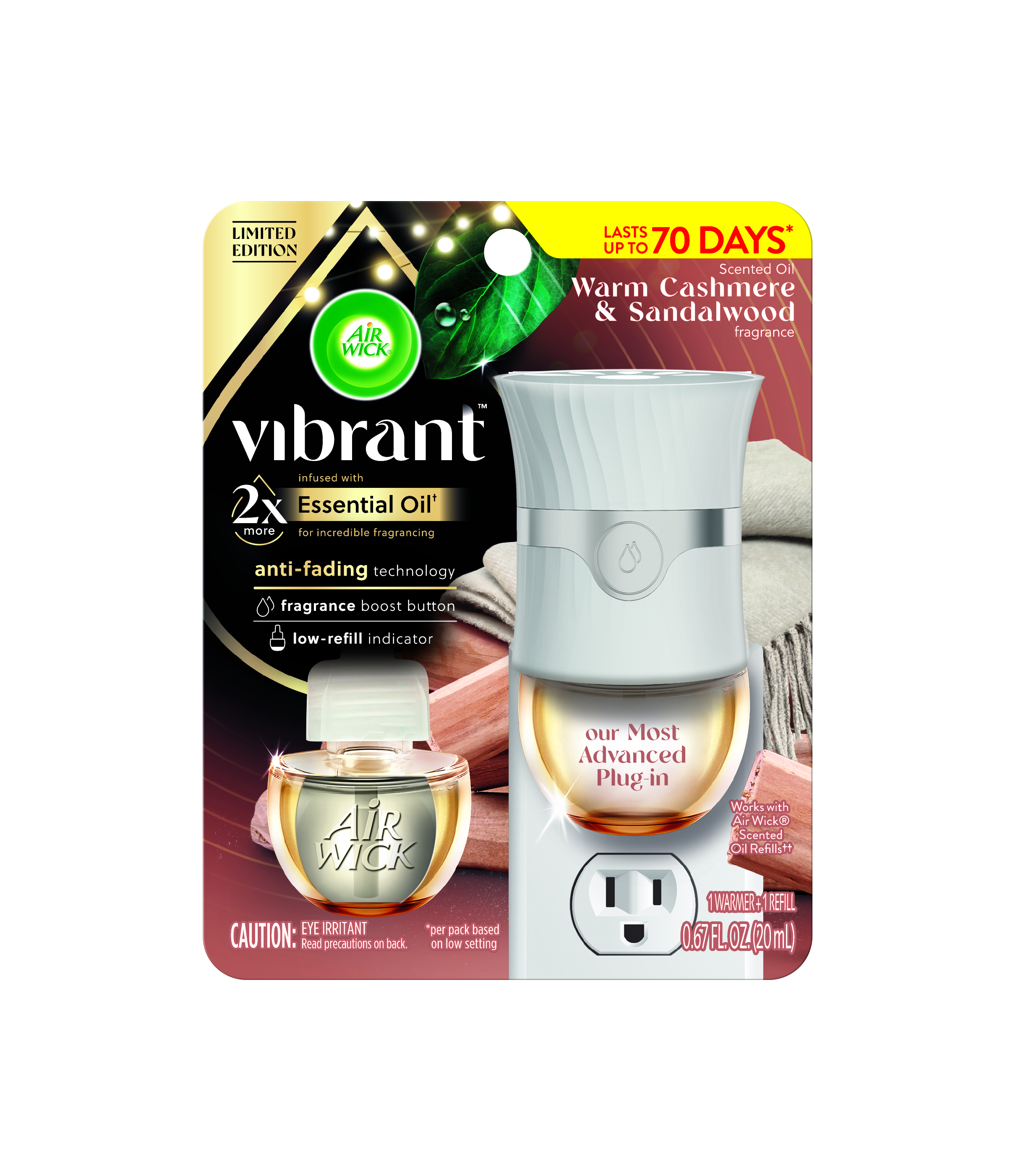 AIR WICK® Scented Oil - Warm Cashmere & Sandalwood (Vibrant) Kit